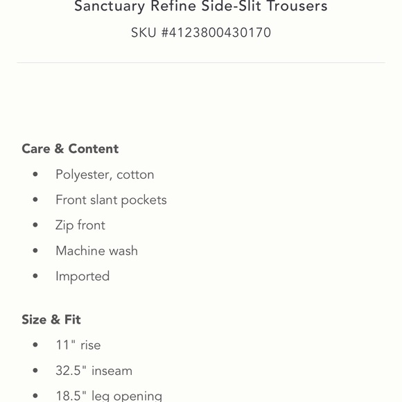 Anthropologie NWT Sz 27 side slit w/pockets trouser pants; beautifully tailored - Picture 2 of 16